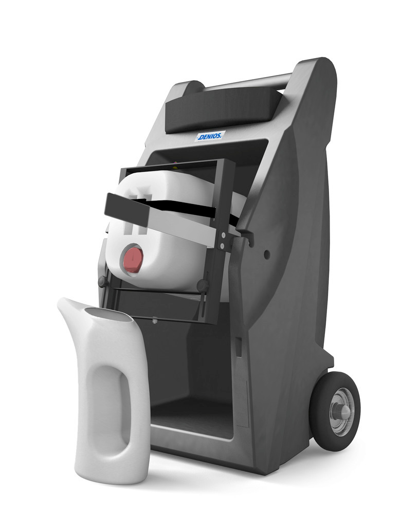 Transportkarre aus Polyethylen Typ Basic, mit Handgriff, 2 Rollen, als Set mit Schwenkkorb - 1