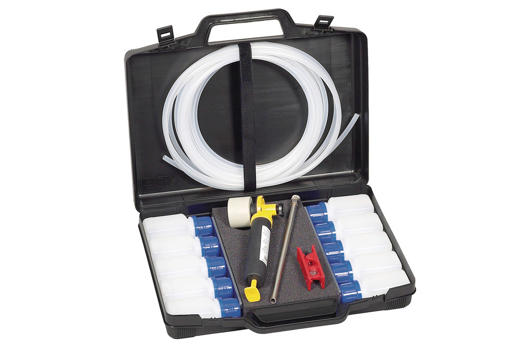 MiniSampler aus PE, Set mit Pumpe, Flaschen, Saugschlauch, Edelstahlgewicht, Etikettenplomben - 1