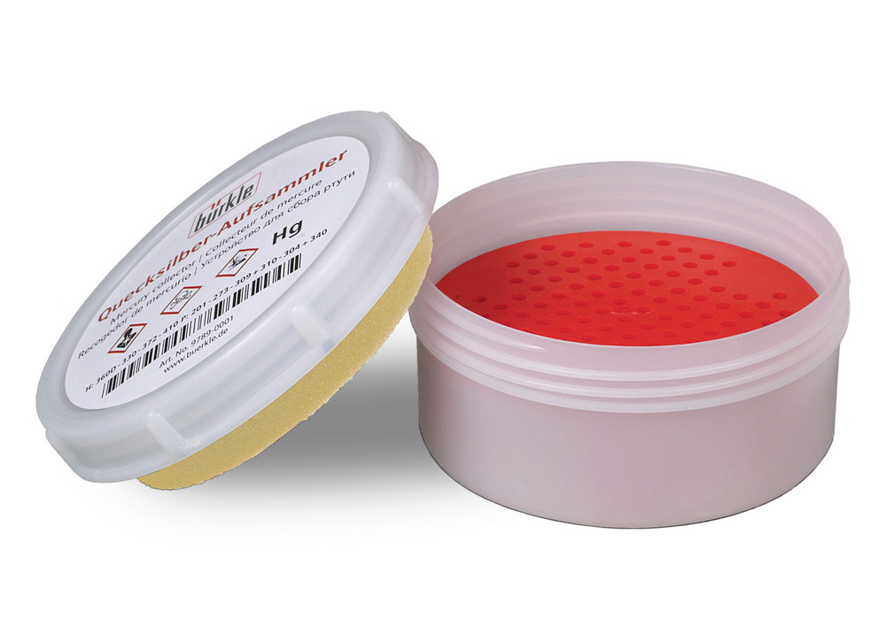 Bürkle Quecksilber-Aufsammler zur Aufnahme verschütteten Quecksilbers, Dose mit Schaumstoffeinlage - 1