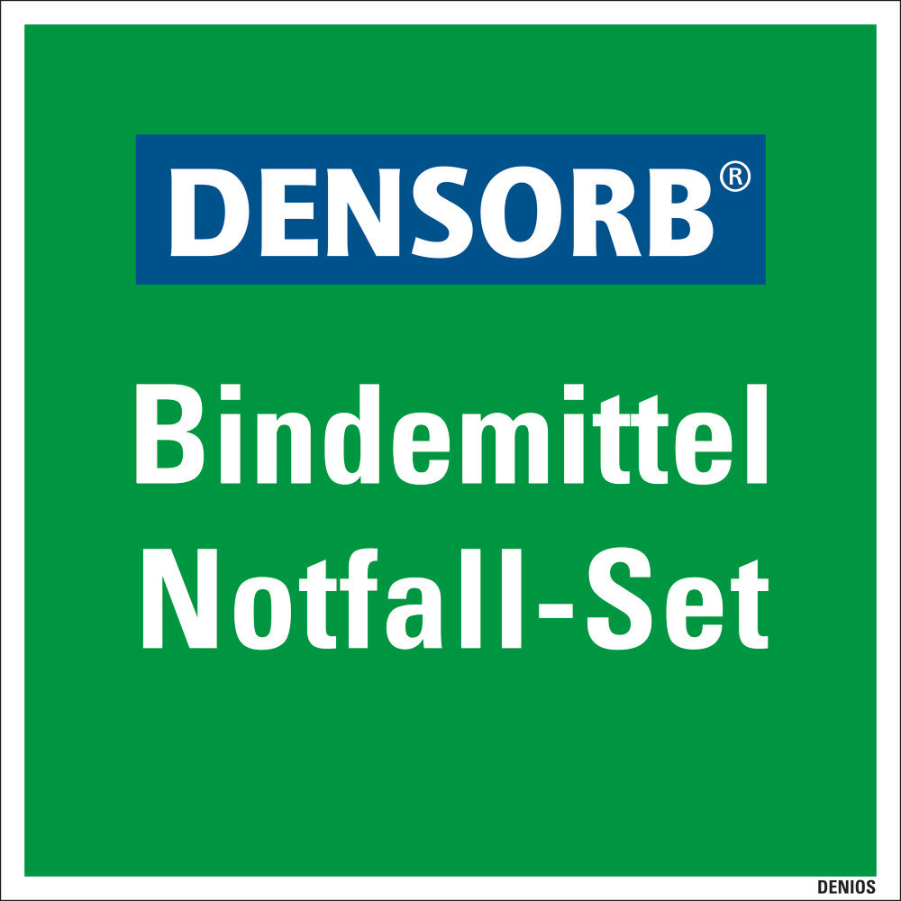 Hinweisschild DENSORB Notfallset, Kunststoff, 400 x 400 mm - 1