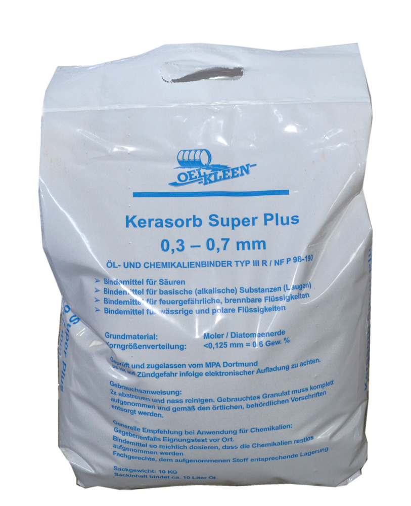 Granulat Kerasorb Super Plus, Öl- und Chemikalienbinder, chemisch inert, feine Körnung, 10 kg Sack - 1