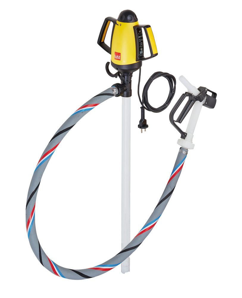 Leichte elektrische Fasspumpe aus PVDF, für aggressive Säuren, 1000 mm Tauchtiefe - 1