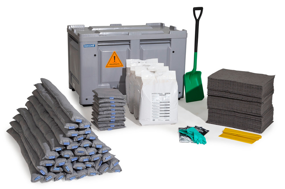 DENSORB Notfall-Set in Transportbox, Ausführung Universal, mit Rollen - 1