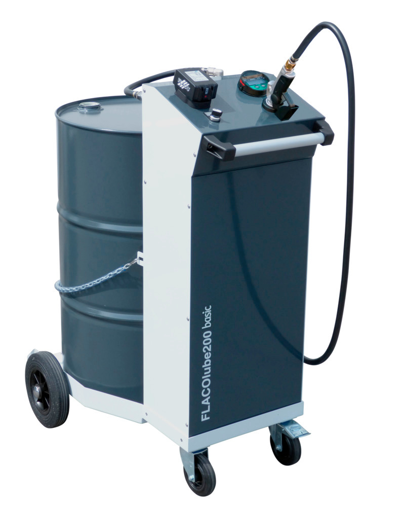 Mobiles Befüllsystem für Maschinenöle, FLACO lube 200 basic, 200-l-Gebinde - 1