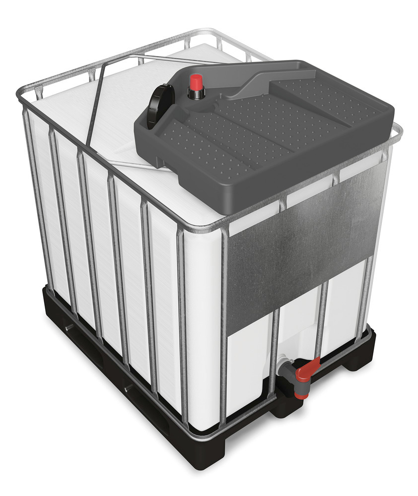 FALCON IBC-Trichter aus Kunststoff (PE), 15 Liter, eckige Version, Ablauföffnung Ø 145 mm - 1