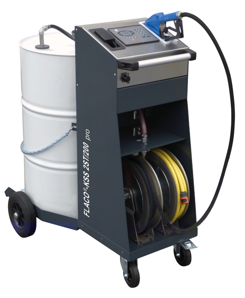 Mobiles Misch- und Befüllsystem für Kühlschmiermittel, FLACO KSS 2ST/200 pro, mit Schlauchaufroller - 1