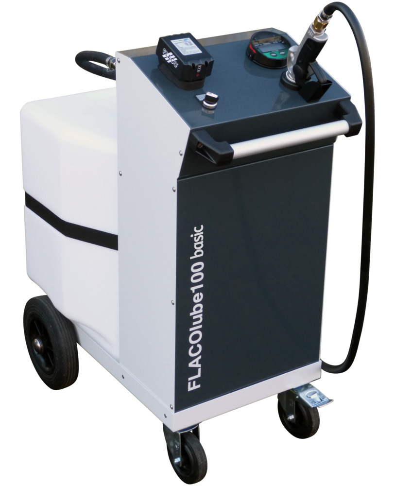 Mobiles Befüllsystem für Maschinenöle, FLACO lube 100 basic, 100-l-Gebinde - 1