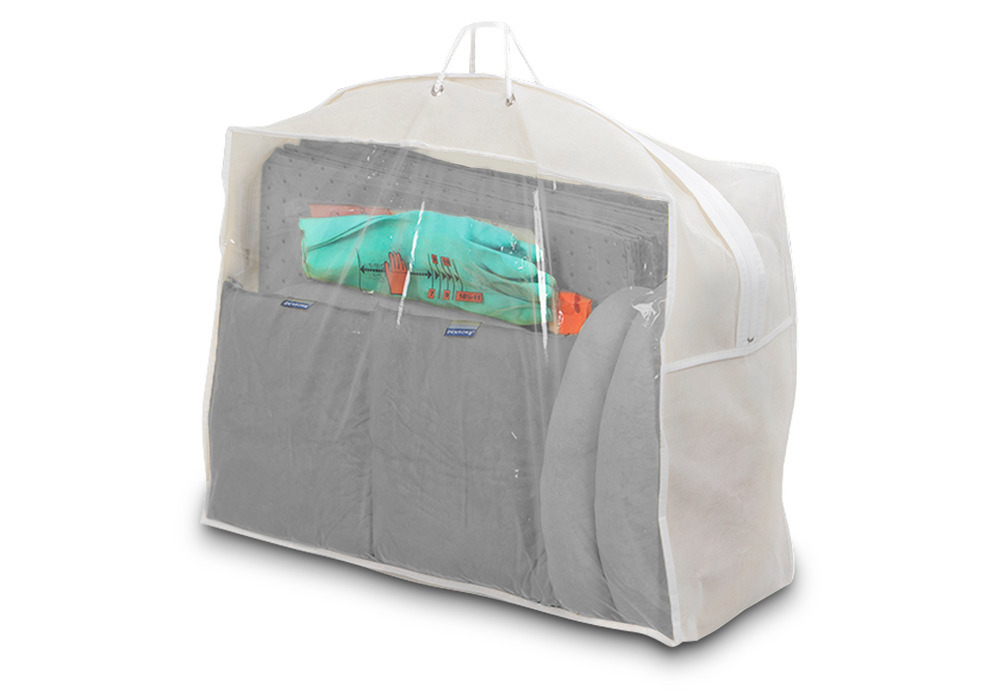 DENSORB Bindemittel-Notfall-Set in transparenter Tragetasche, Ausführung Universal, 60 l - 1