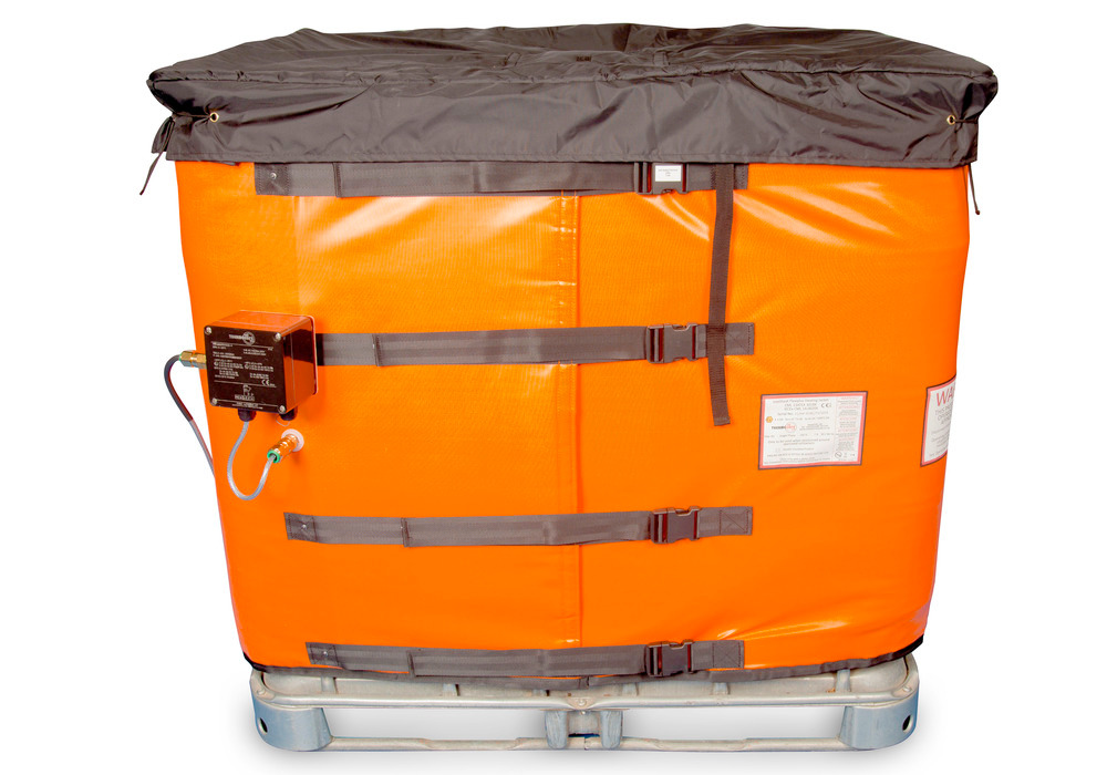 Heizmantel für IBC, T4 Ex-Schutz, 0 - 50°C Thermostat, mit Isolierhaube, 4060 - 4310 mm, 960 Watt - 1