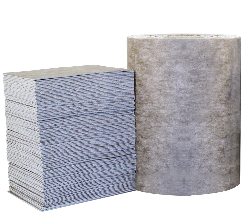DENSORB Universalbindemittel Vlies Tücher EcoSorb, aus recycelter Zellulose, 38 x 48 cm, 100 Stück - 1