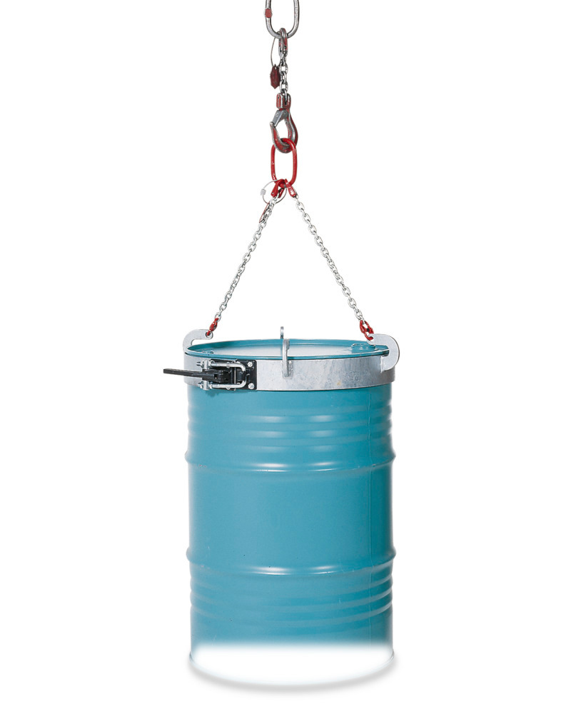 Fassgehänge, feuerverzinkt, mit Manschette aus Stahl, für 200-l-Fässer - 1