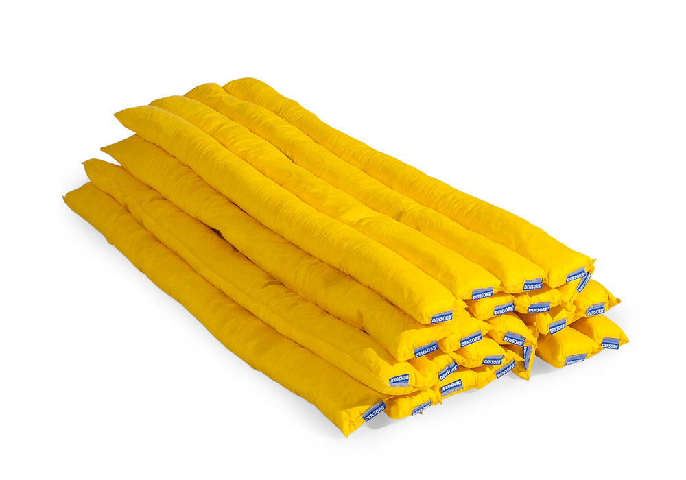 DENSORB Chemikalienbindemittel Aufsaug-Schlangen zum Eindämmen von Leckagen, Länge 1,2 m, 20 Stück - 1