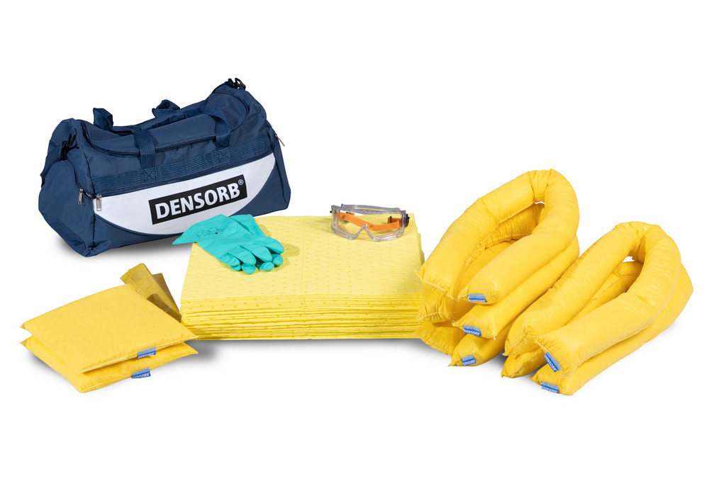 DENSORB Bindemittel-Notfall-Set in robuster Tragetasche, Ausführung Spezial - 1