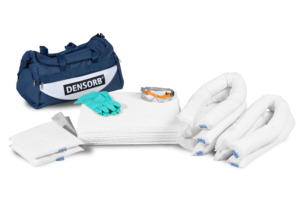 DENSORB Bindemittel-Notfall-Set in robuster Tragetasche, Ausführung Öl - 1