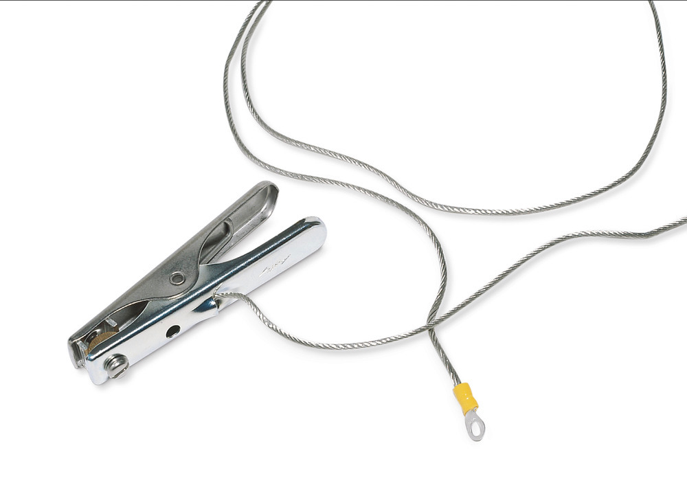 Erdungskabel mit 1 Erdungszange / 1 Ringkabelschuh und ATEX-Zulassung, 2 m Kabellänge - 1