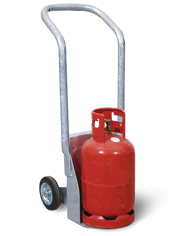 Stahlflaschenwagen BK-60 für 1 Flasche, Vollgummi-Bereifung - 1