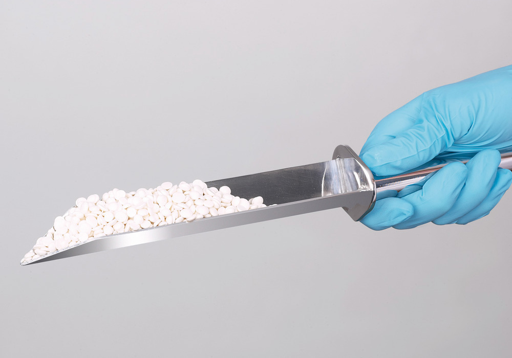 Probenspatel, für das Einstechen in feste Substanzen, aus Edelstahl V4A, 300 mm Gesamtlänge - 1