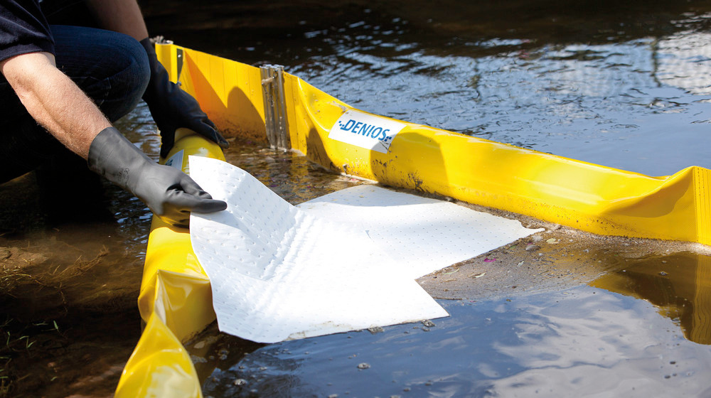 DENSORB Ölsperre ECOLINE 250, 10 m, für kleine Binnengewässer, Freibord 100 mm, Tauchtiefe 150 mm - 1