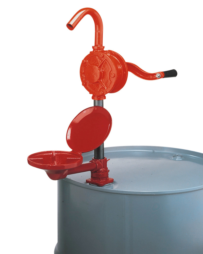 Handkurbelrotationspumpe aus Grauguss, mit Stahltauchrohr und Schwenkarm - 1