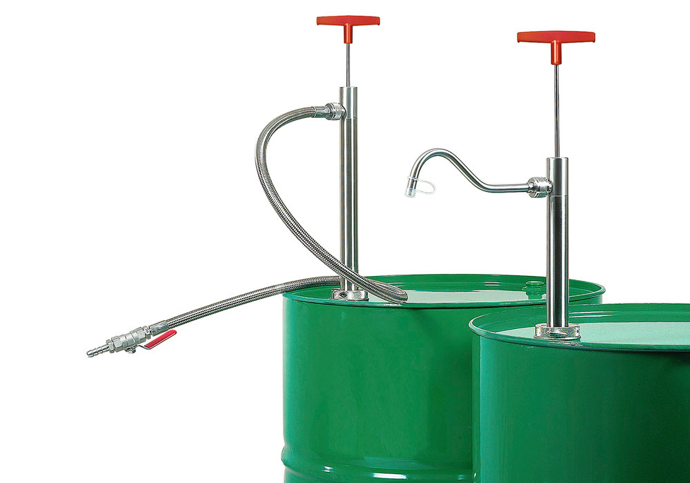 Fasspumpe aus Edelstahl, mit Auslaufbogen, 910 mm Tauchtiefe - 1