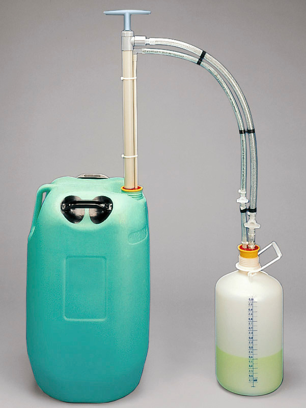 Fasspumpe Gasdicht aus Polypropylen (PP), mit zus. Gasleitung, Tauchtiefe 40-67cm, Adapter 30-70mm - 1