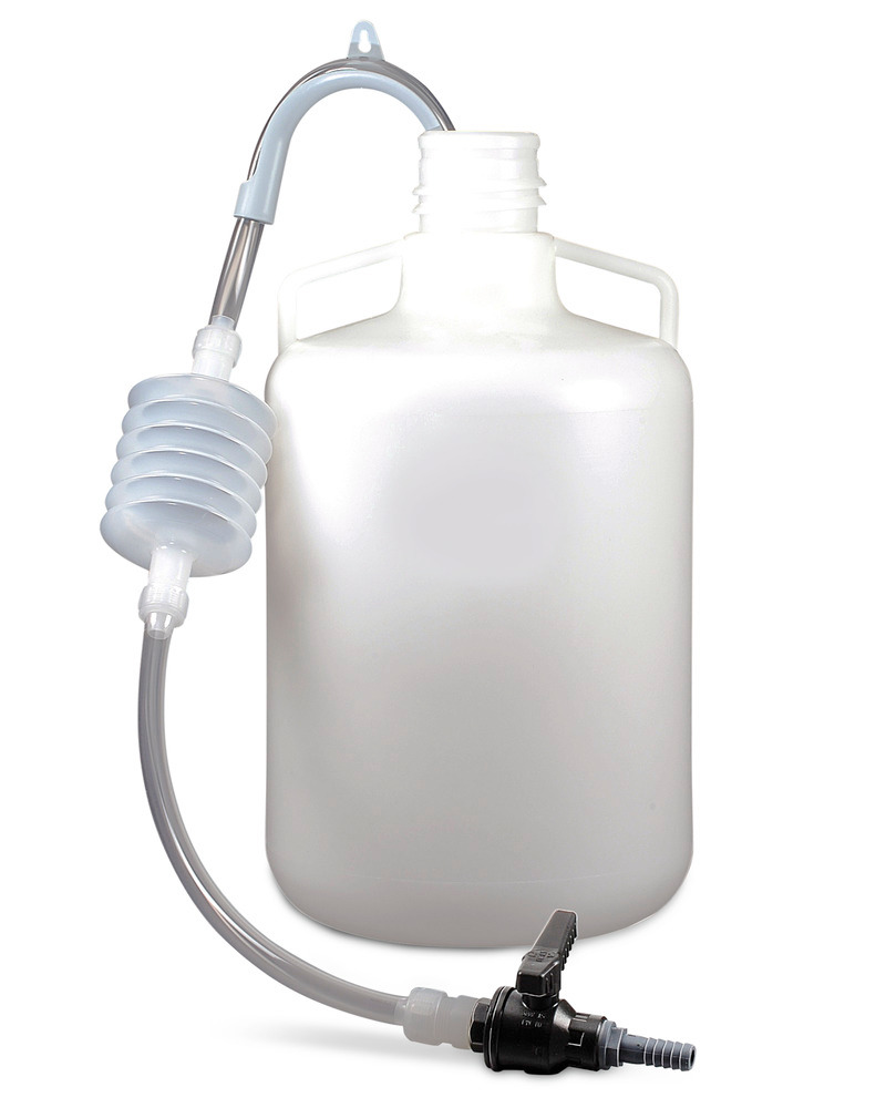 Saugheber aus LDPE, mit PP-Kugelhahn und Knickschutz, Tauchtiefe 1000 mm - 1