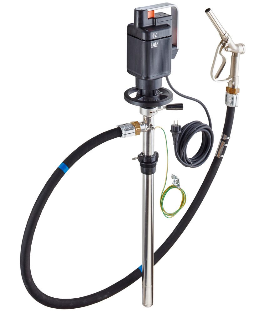 Elektrische Fasspumpe für Lösemittel, 1000 mm Tauchtiefe mit Restentleerung, explosionsgeschützt - 1