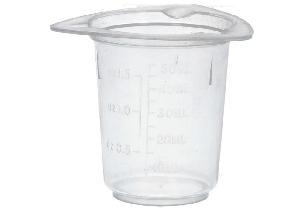 Universal-Messbecher aus PP, mit Ausgusslippen, 50 ml, 48 Stück - 1