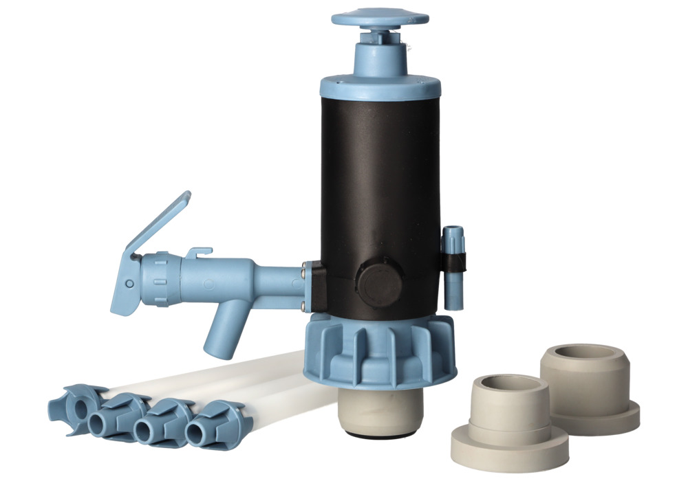 Manuelle Abfüll- und Transferpumpe, mit Nitril-Dichtung, blau - 1