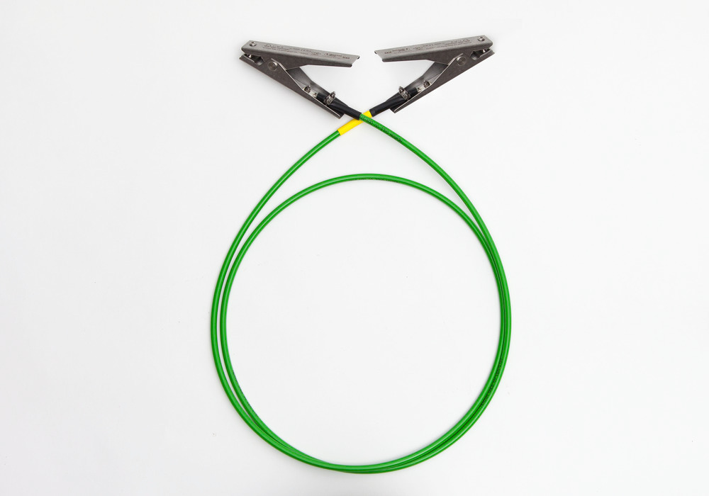 Erdungskabel mit 2 Erdungszangen, Isolierung und ATEX-Zulassung, 2 m Kabellänge - 1