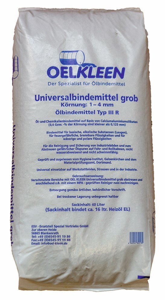 Granulat OEL-KLEEN Universalbindemittel grob, Ölbinder Universal, saugstark, 1 Sack à 40 Liter - 1