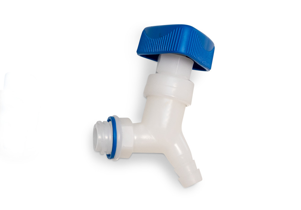 Eckventil mit Breitgewinde 22 mm, abgewinkelt, mit Tüllenanschluss 13 mm (1/2), VE = 5 Stück - 1