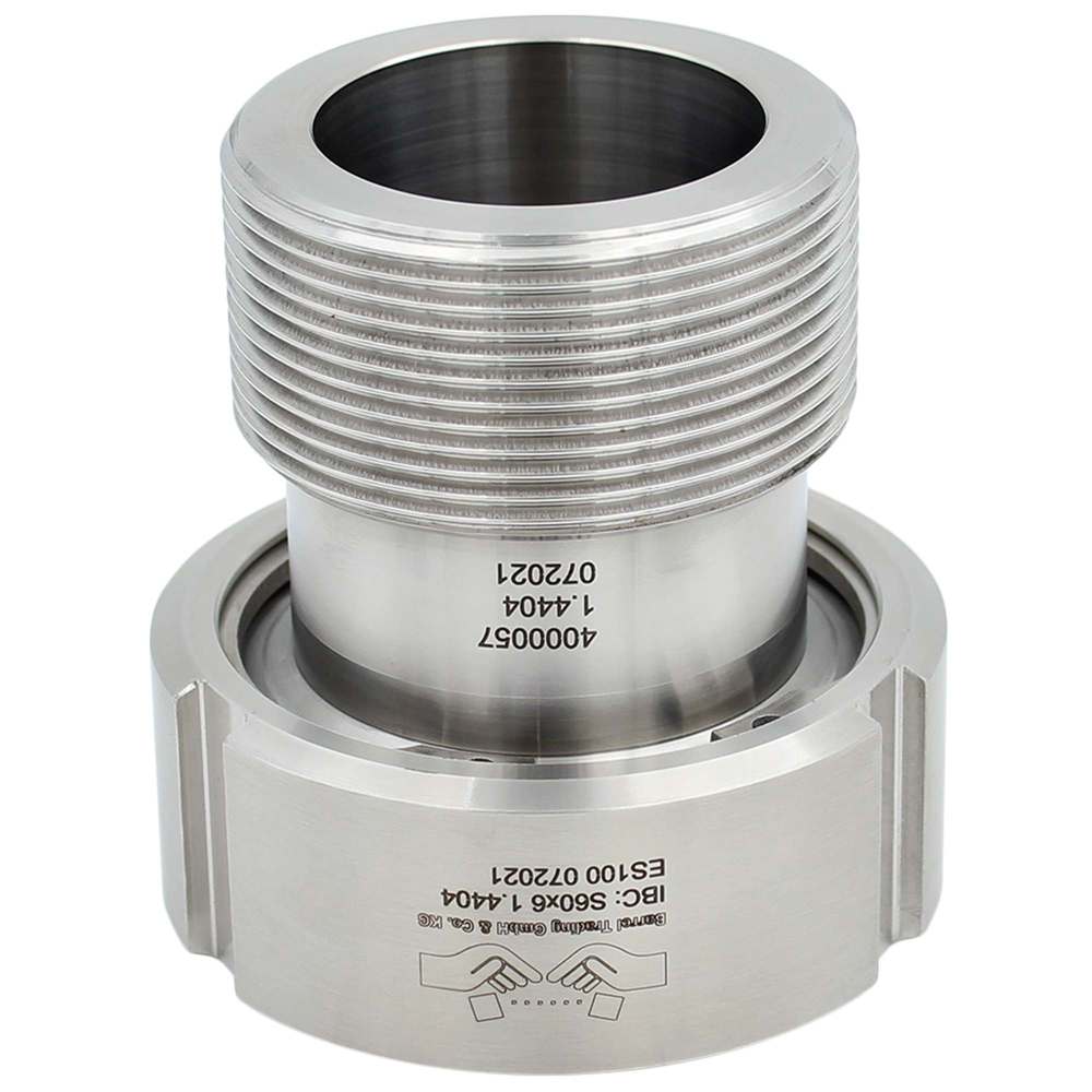 IBC-Edelstahl-Adapter, mit 2" Feingewinde AG, für Anschluss S60x6 - 1