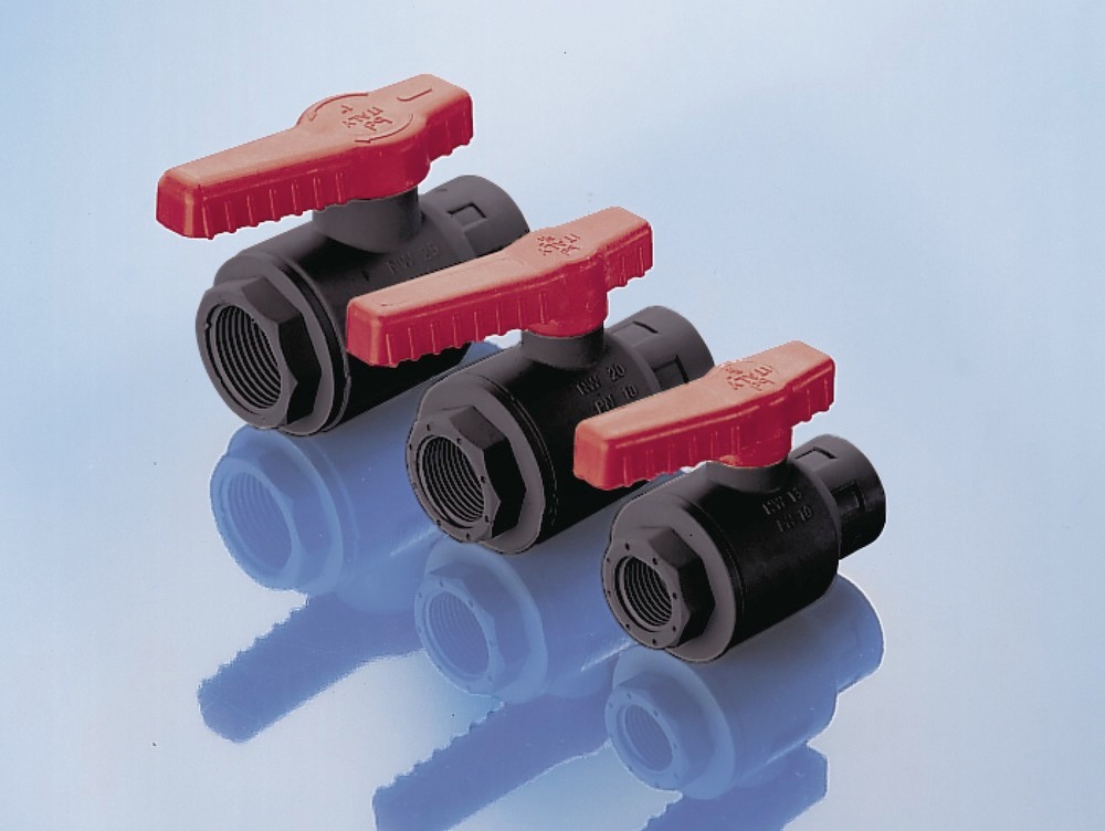 Kugelhahn für Fässer, aus PP, 1/2" außen - 1/2" innen, NW 15 mm, VE = 3 Stück - 1