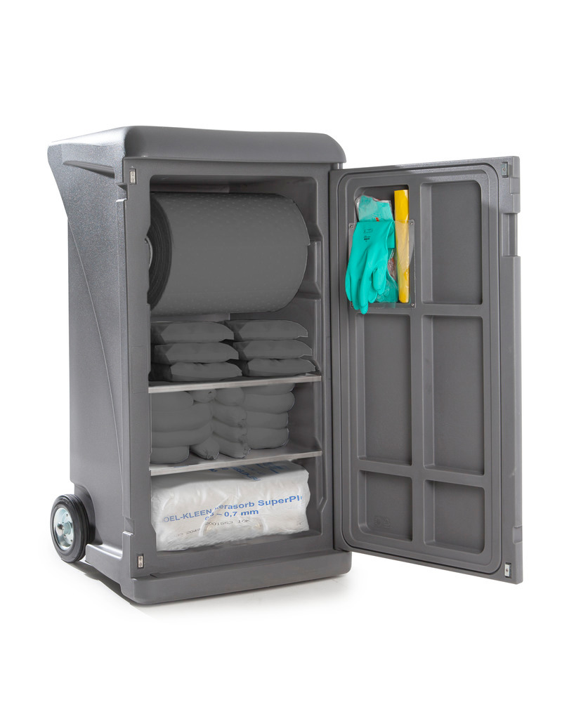 DENSORB Mobiles Notfallset, Bindemittel im grauen Caddy XL, Ausführung Universal mit Granulat - 1
