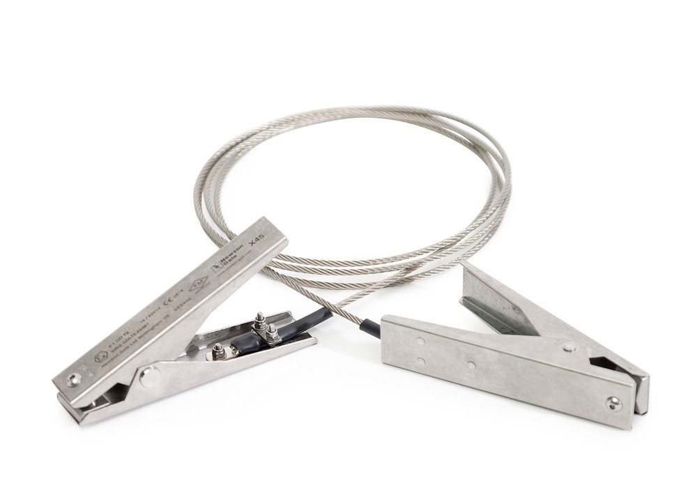 Erdungskabel mit 2 Erdungszangen und ATEX-Zulassung, 2 m Kabellänge - 1