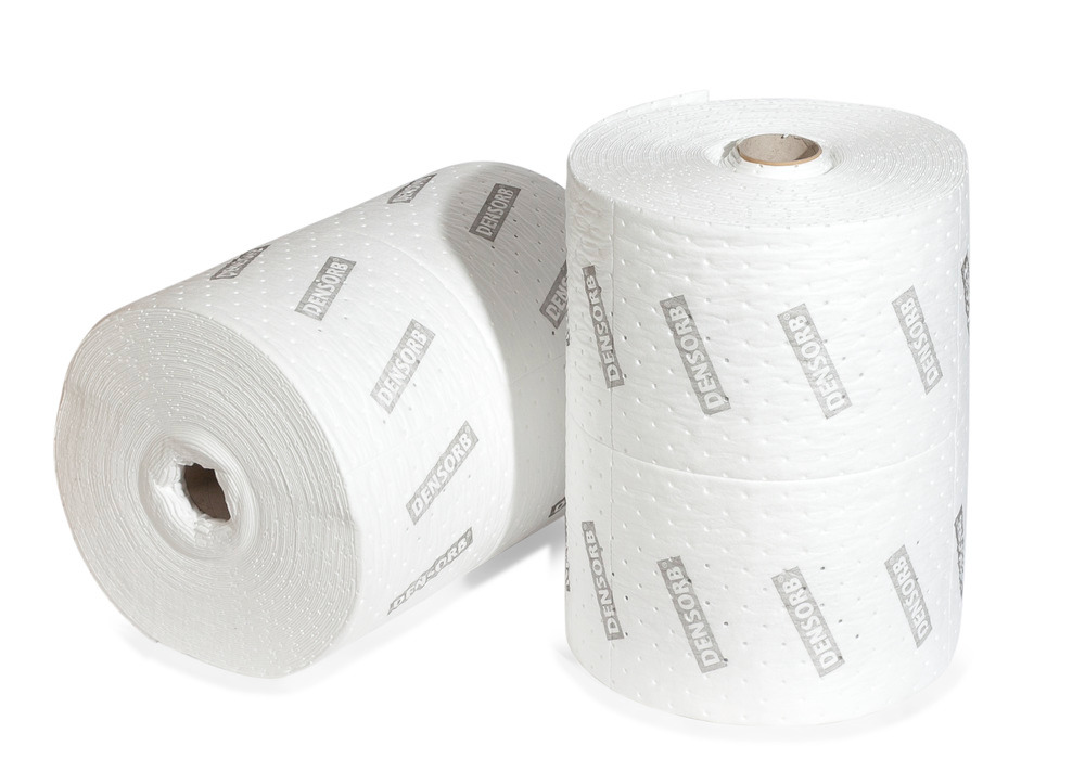 DENSORB Ölbindemittel Vlies Rollen, Economy Double, light, 2-lagig, 50 cm x 90 m, 2 Stück - 1