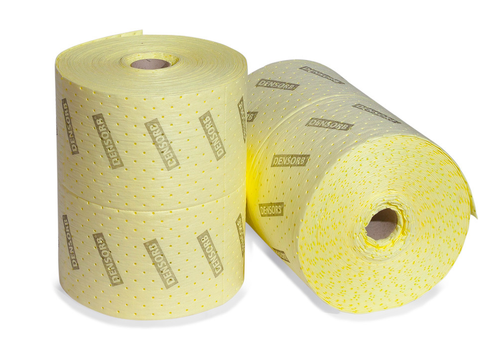 DENSORB Chemikalienbindemittel Vlies Rollen, Economy Double, heavy, 2-lagig, 50 cm x 45 m, 2 Stück - 1