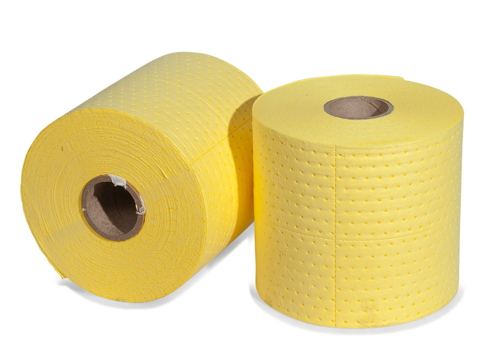 DENSORB Chemikalienbindemittel Vlies Rollen Economy Single, light, 38 cm x 45 m, 2 Stück - 1